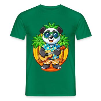 Lustige Panda Sommer Strand Sonnenbrille Hawaiianisch - Männer T-Shirt - Kelly Green - Vorne - AI Model Male 178 dark (178cm)