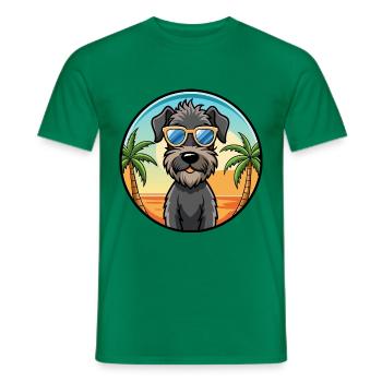 Kerry Blue Terrier Hunderasse Cartoon Sonnenbrille - Männer T-Shirt - Kelly Green - Vorne - AI Model Male 178 dark (178cm)