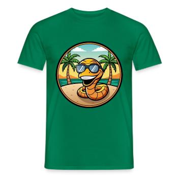 Schlange Lustige Cartoon Sommer Strand Sonnenbrille Cool - Männer T-Shirt - Kelly Green - Vorne - AI Model Male 178 dark (178cm)