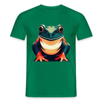 Frog Cartoon Character Colorful Pet Animal - Men's T-Shirt - kelly green - Front - AI Model Male 178 dark (178cm)