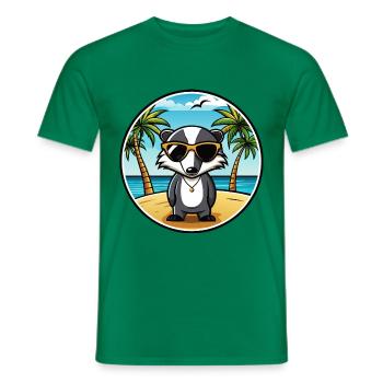 Dachs Lustige Cartoon Sommer Strand Sonnenbrille Cool - Männer T-Shirt - Kelly Green - Vorne - AI Model Male 178 dark (178cm)
