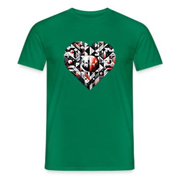 Geometrisches Herz: Ein großes Herz. - Männer T-Shirt - Kelly Green - Vorne - AI Model Male 178 dark (178cm)