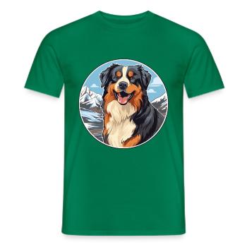 Englischer Schäferhund Rasse Cartoon Kawaii Watercol - Männer T-Shirt - Kelly Green - Vorne - AI Model Male 178 dark (178cm)