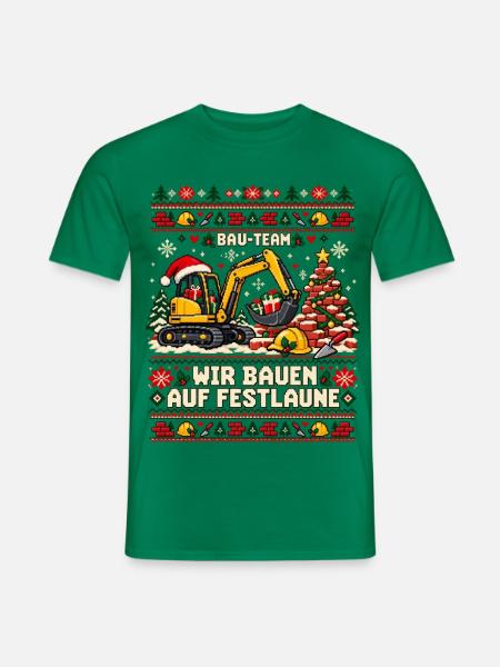 Bau-Team - Wir bauen auf Festlaune - Männer T-Shirt - Kelly Green