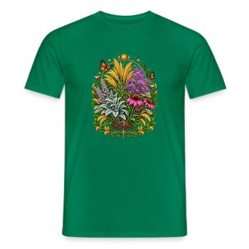 Sonnenmond Blumenkranz - Männer T-Shirt - Kelly Green - Vorne - AI Model Male 178 dark (178cm)