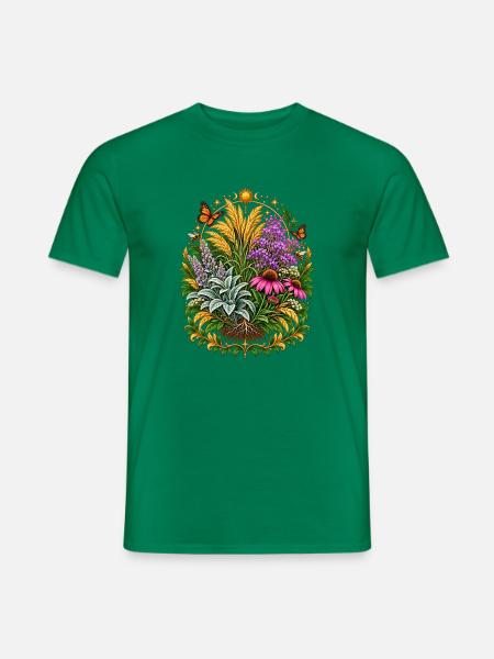 Sonnenmond Blumenkranz - Männer T-Shirt - Kelly Green