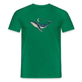 Buckelwal Mond und Sterne - Männer T-Shirt - Kelly Green - Vorne - AI Model Male 178 dark (178cm)