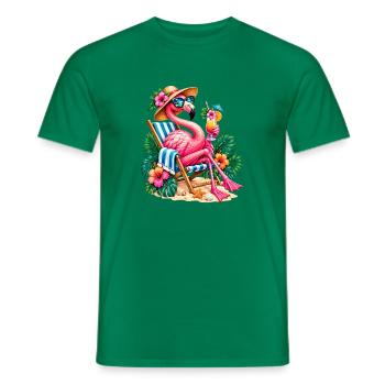 Niedlicher Flamingo Süße Flamingos - Männer T-Shirt - Kelly Green - Vorne - AI Model Male 178 dark (178cm)