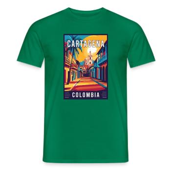Erleben Sie den lebendigen Charme von Cartagena in Kolumbien - Männer T-Shirt - Kelly Green - Vorne - AI Model Male 178 dark (178cm)