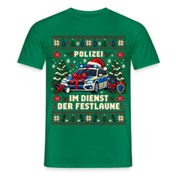 Polizei - Im Dienst der Festlaune - Männer T-Shirt - Kelly Green - Vorne - AI Model Male 178 dark (178cm)