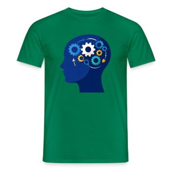 Kopf Zahnräder Wissen Intelligenz Blau T-Shirt - Männer T-Shirt - Kelly Green - Vorne - AI Model Male 178 dark (178cm)