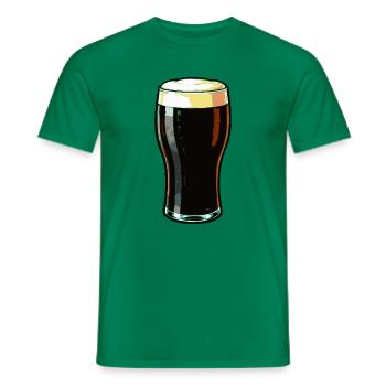 Dunkles Bierglas Motiv - Männer T-Shirt - Kelly Green - Vorne - AI Model Male 178 dark (178cm)