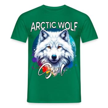 Arctic Wolf Mädchen Polarwolf - Männer T-Shirt - Kelly Green - Vorne - AI Model Male 178 dark (178cm)