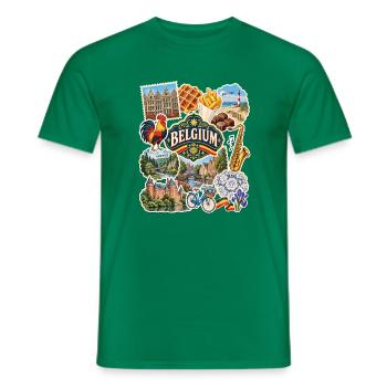 Belgien Reisesticker - Männer T-Shirt - Kelly Green - Vorne - AI Model Male 178 dark (178cm)