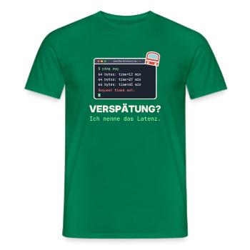 Ping Verzögerung: Latenz Meme - Männer T-Shirt - Kelly Green - Vorne - AI Model Male 178 dark (178cm)
