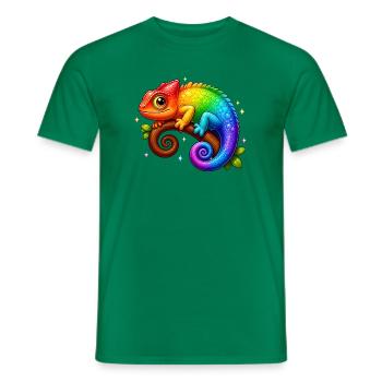 Kawaii Chamäleon Regenbogen Bunt T-Shirt - Männer T-Shirt - Kelly Green - Vorne - AI Model Male 178 dark (178cm)