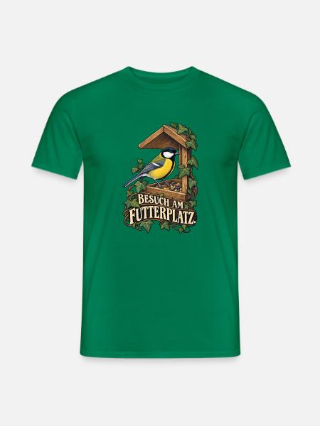 Kohlmeise - Besuch am Futterplatz Vogel - Männer T-Shirt - Kelly Green