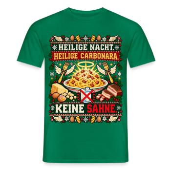 Heilige Nacht. Heilige Carbonara. Keine Sahne. - Männer T-Shirt - Kelly Green - Vorne - AI Model Male 178 dark (178cm)