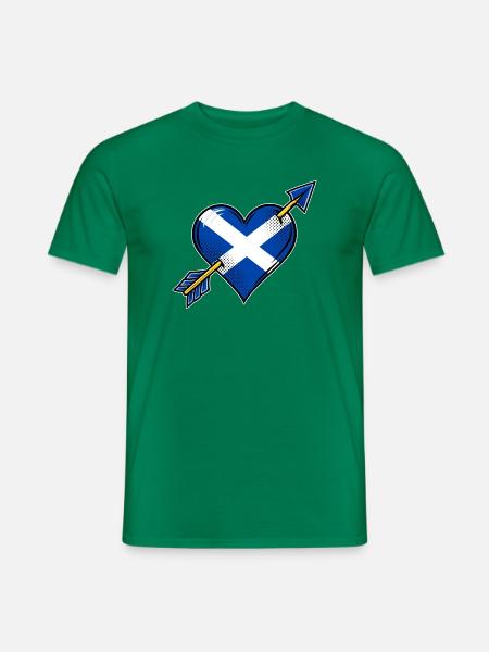 Schottland Flagge Herz mit Pfeil - Männer T-Shirt - Kelly Green