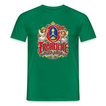 O du fröhliche o du selige Weihnachtslied Engel - Männer T-Shirt - Kelly Green - Vorne - AI Model Male 178 dark (178cm)