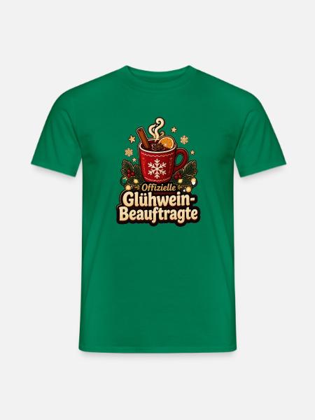 Offizielle Glühwein-Beauftragte Weihnachtsmarkt - Männer T-Shirt - Kelly Green