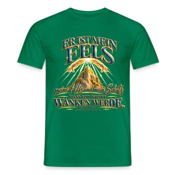 Er ist mein Fels Psalm 62,2 - Männer T-Shirt - Kelly Green - Vorne - AI Model Male 178 dark (178cm)