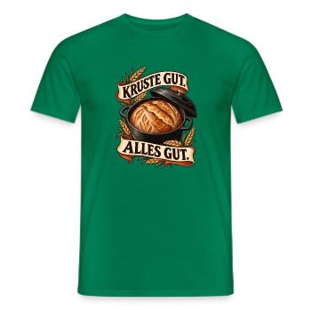 Krustenbrot im Topf – Alles gut - Männer T-Shirt - Kelly Green - Vorne - AI Model Male 178 dark (178cm)