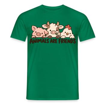 Animals Are Friends Farm Animals - Männer T-Shirt - Kelly Green - Vorne - AI Model Male 178 dark (178cm)