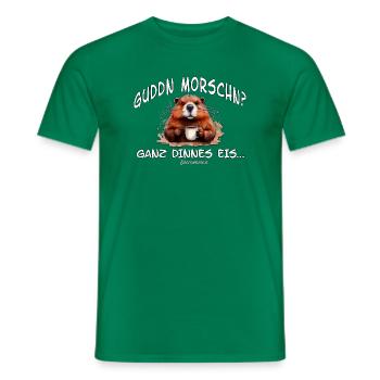 Guddn Morschn? Ganz Dinnes Eis Sachsenhund - Männer T-Shirt - Kelly Green - Vorne - AI Model Male 178 dark (178cm)