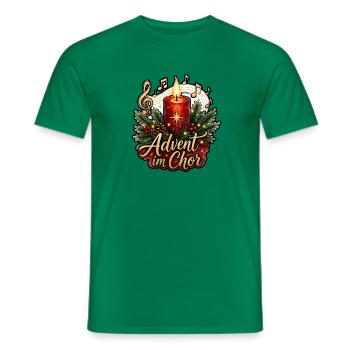 Advent Im Chor Kerze Tanne Musik Noten Weihnachten - Männer T-Shirt - Kelly Green - Vorne - AI Model Male 178 dark (178cm)