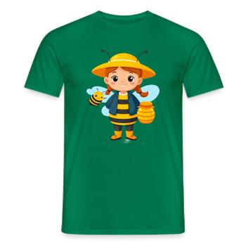 Kleine Comic Imkerin Biene Honig Kinder T-Shirt - Männer T-Shirt - Kelly Green - Vorne - AI Model Male 178 dark (178cm)
