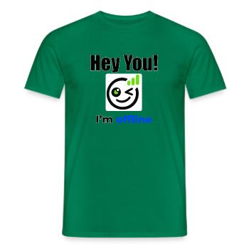 Hey du, ich bin offline, Icon Tee - Männer T-Shirt - Kelly Green - Vorne - AI Model Male 178 dark (178cm)