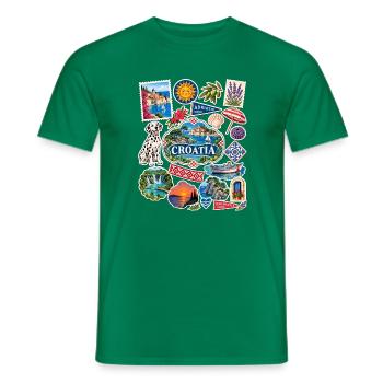 Kroatien Reisesticker - Männer T-Shirt - Kelly Green - Vorne - AI Model Male 178 dark (178cm)