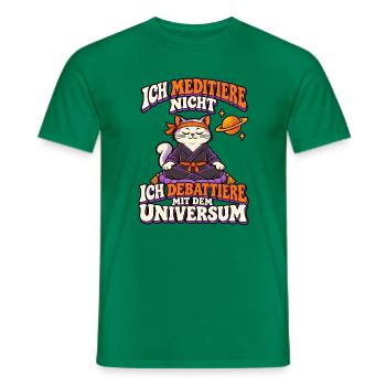 Yoga-Katze – Ich meditiere nicht - Männer T-Shirt - Kelly Green - Vorne - AI Model Male 178 dark (178cm)