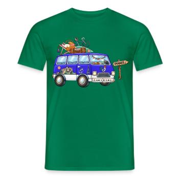 Frankreich Camper Wohnmobil - Männer T-Shirt - Kelly Green - Vorne - AI Model Male 178 dark (178cm)