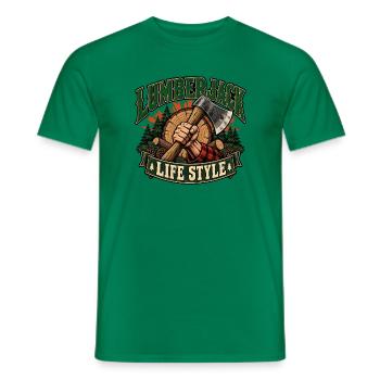 Lebensstil eines Holzfällers - Männer T-Shirt - Kelly Green - Vorne - AI Model Male 178 dark (178cm)