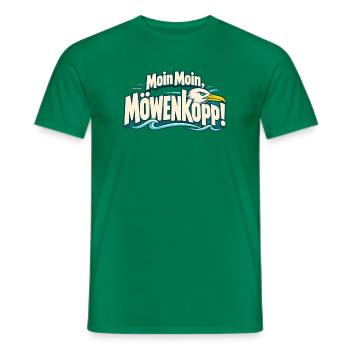 Moin Moin Möwenkopp Norddeutschland Küstenkind - Männer T-Shirt - Kelly Green - Vorne - AI Model Male 178 dark (178cm)