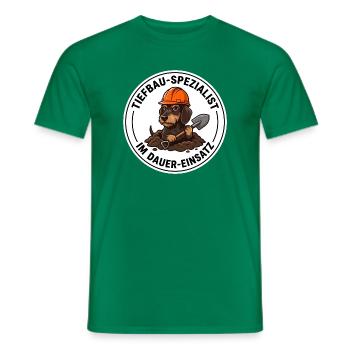 Rauhaardackel Tiefbau-Spezialist Kleingarten Grabe - Männer T-Shirt - Kelly Green - Vorne - AI Model Male 178 dark (178cm)