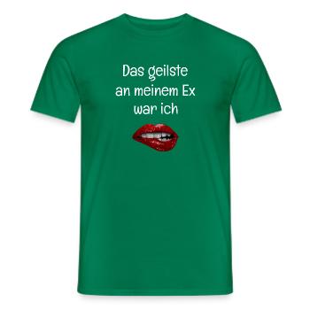 Das geilste an meinem Ex war ich - Rote Lippen - Männer T-Shirt - Kelly Green - Vorne - AI Model Male 178 dark (178cm)