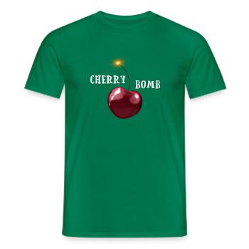 Cherry Bomb - Kirsche mit brennender Lunte - Männer T-Shirt - Kelly Green - Vorne - AI Model Male 178 dark (178cm)