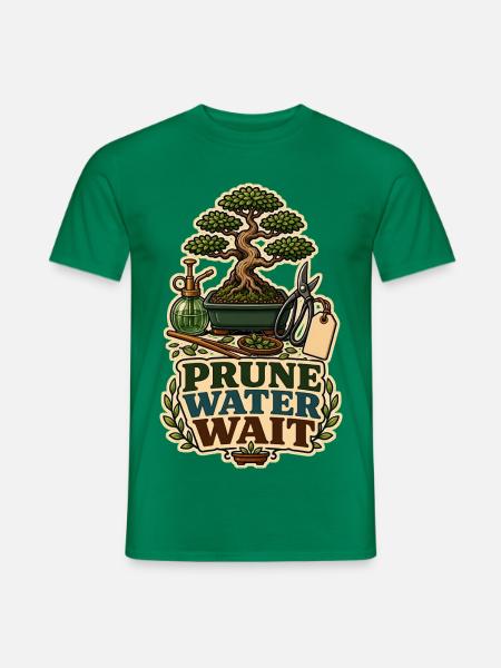 PRUNE WATER WAIT Pflanzen - Männer T-Shirt - Kelly Green