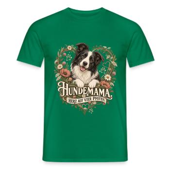 Hundemama: Herz auf vier Pfoten - Männer T-Shirt - Kelly Green - Vorne - AI Model Male 178 dark (178cm)
