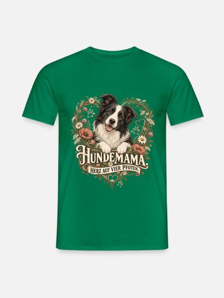 Hundemama: Herz auf vier Pfoten - Männer T-Shirt - Kelly Green