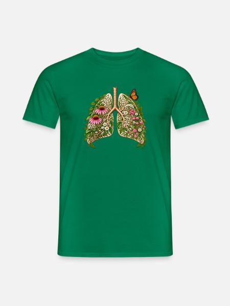 Blütendes Lungenbild - Männer T-Shirt - Kelly Green