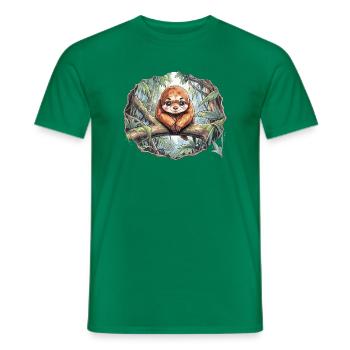 Faultier im Dschungelwald - Männer T-Shirt - Kelly Green - Vorne - AI Model Male 178 dark (178cm)