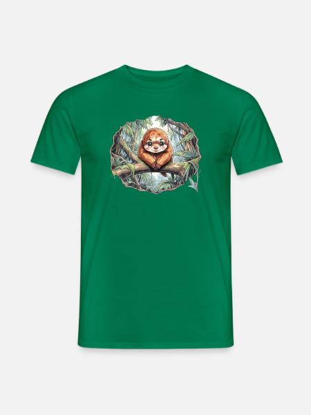 Faultier im Dschungelwald - Männer T-Shirt - Kelly Green