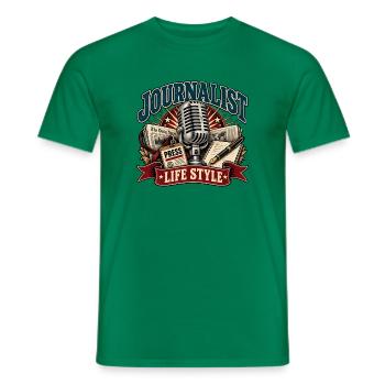Journalisten-Lebensstil Retro - Männer T-Shirt - Kelly Green - Vorne - AI Model Male 178 dark (178cm)