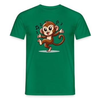 Tanzender Affe mit Musiknoten - Männer T-Shirt - Kelly Green - Vorne - AI Model Male 178 dark (178cm)