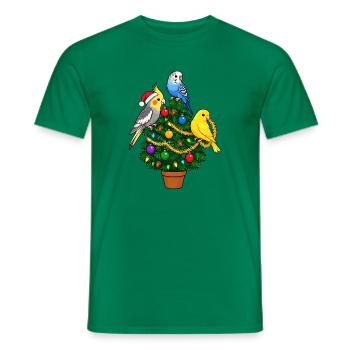 Nymphensittich, Wellensittich, Kanarienvogel, - Männer T-Shirt - Kelly Green - Vorne - AI Model Male 178 dark (178cm)