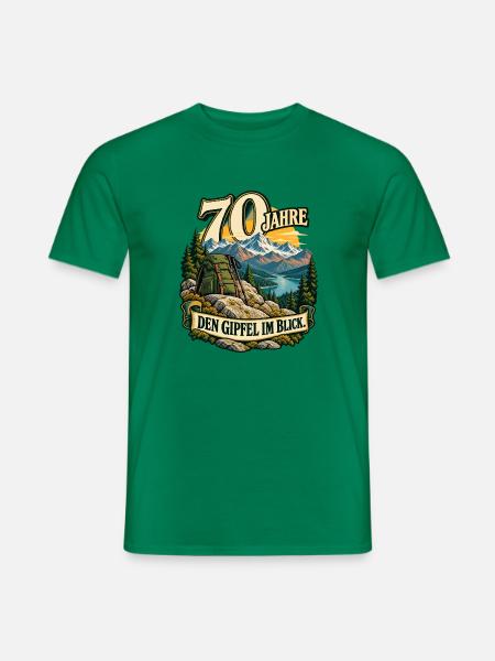70 Jahre Gipfelblick Abenteuer - Männer T-Shirt - Kelly Green